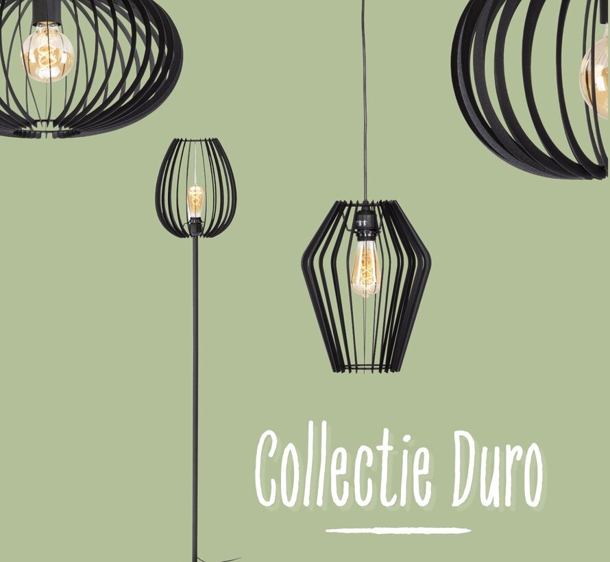 Duro Hanglamp Zwart – Lamellen Design Ø35 cm – E27