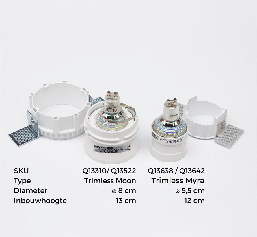Trimless inbouwspot GU10 Myra Rond Zwart
