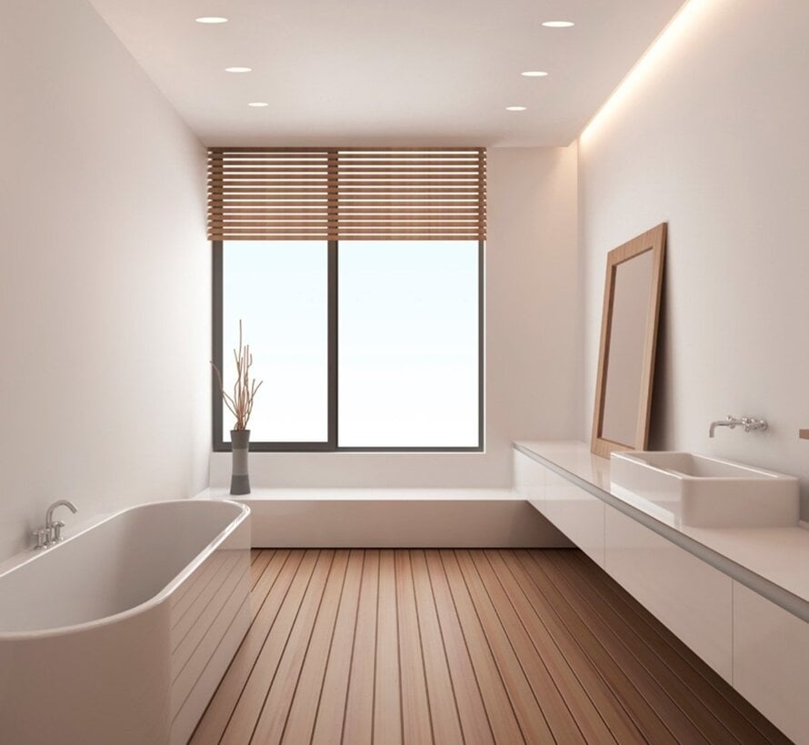 Trimless inbouwspot Moon 1 Rond Geborsteld brons - LED IP54