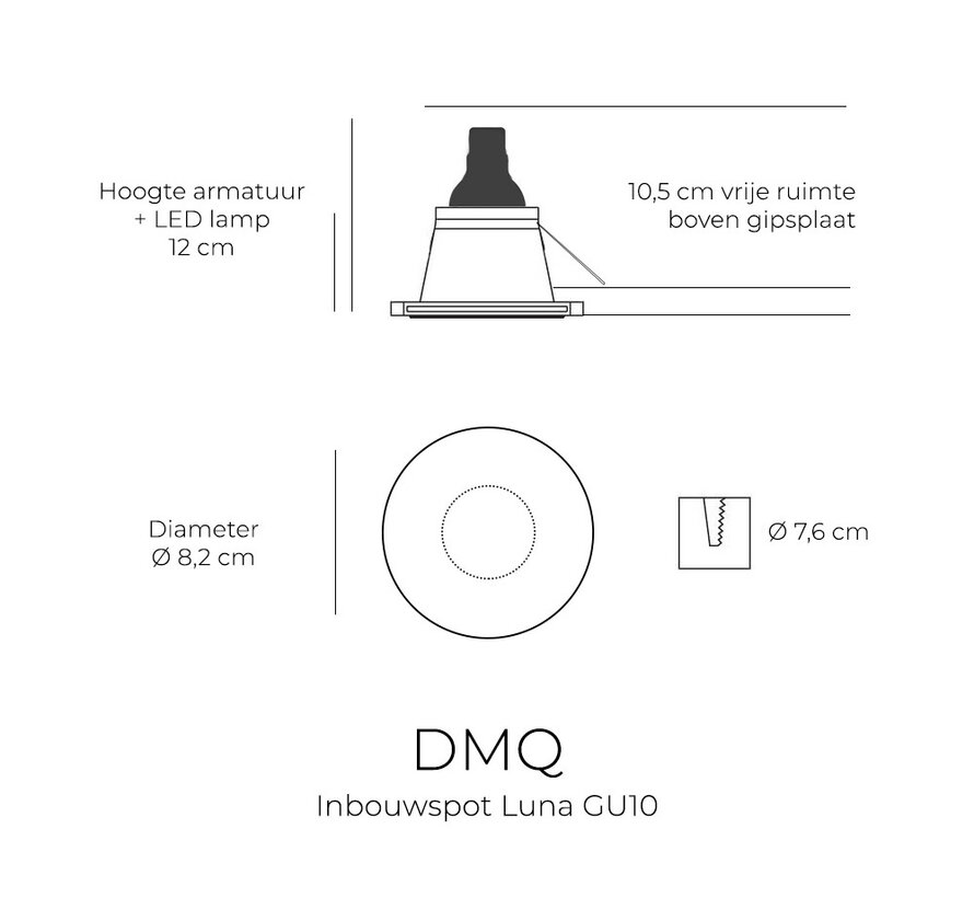 Inbouwspot GU10 Luna Rond Geborsteld brons - Extra kleine rand