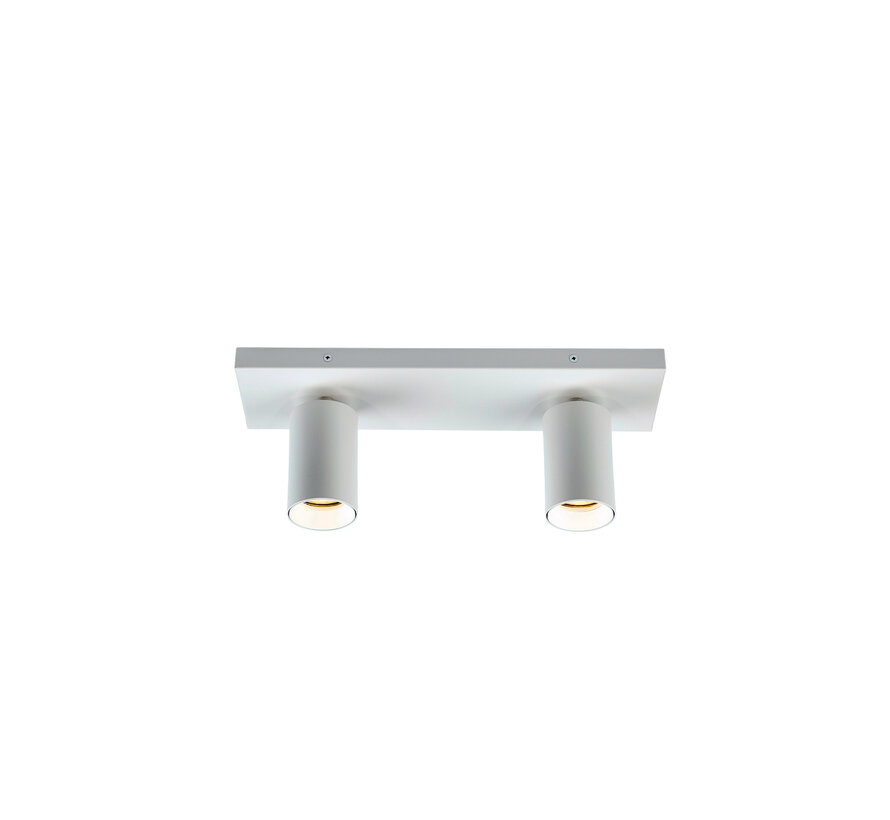 Plafondspot Elmont 2 Wit - Brede montageplaat 10cm