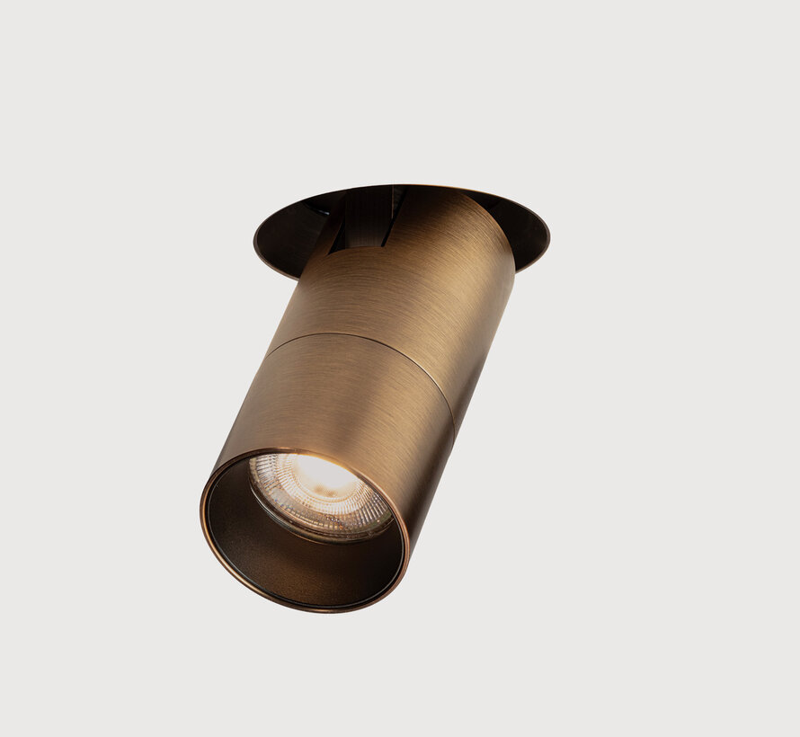Trimless inbouw richtspot GU10 Moon 1 Geborsteld brons