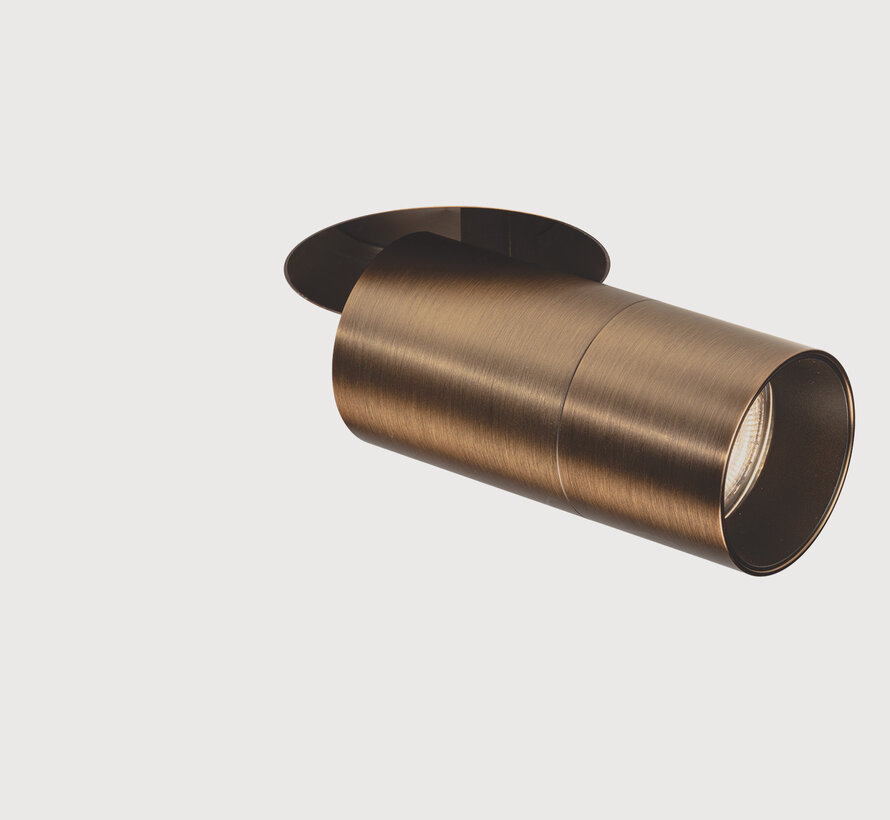 Trimless inbouw richtspot GU10 Moon 1 Geborsteld brons