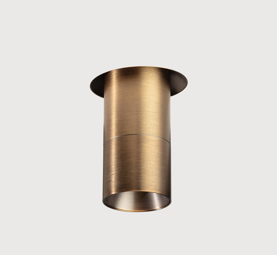 Trimless inbouw richtspot GU10 Moon 1 Geborsteld brons