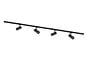 Complete set Rail - 2 meter - 4x Atria GU10 Railspot - Zwart