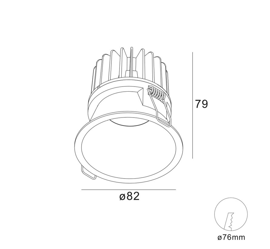 Inbouwspot IP54 LED Luna Rond Geborsteld brons - Extra kleine rand