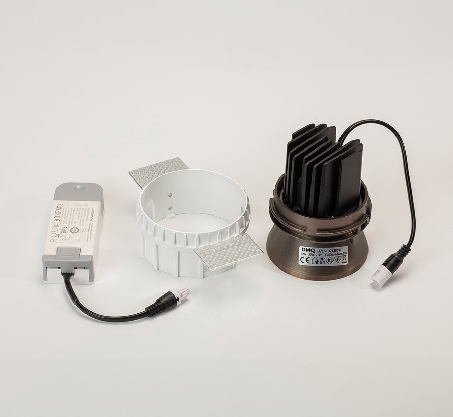 Trimless inbouwspot Moon 1 Rond Geborsteld brons - LED IP54