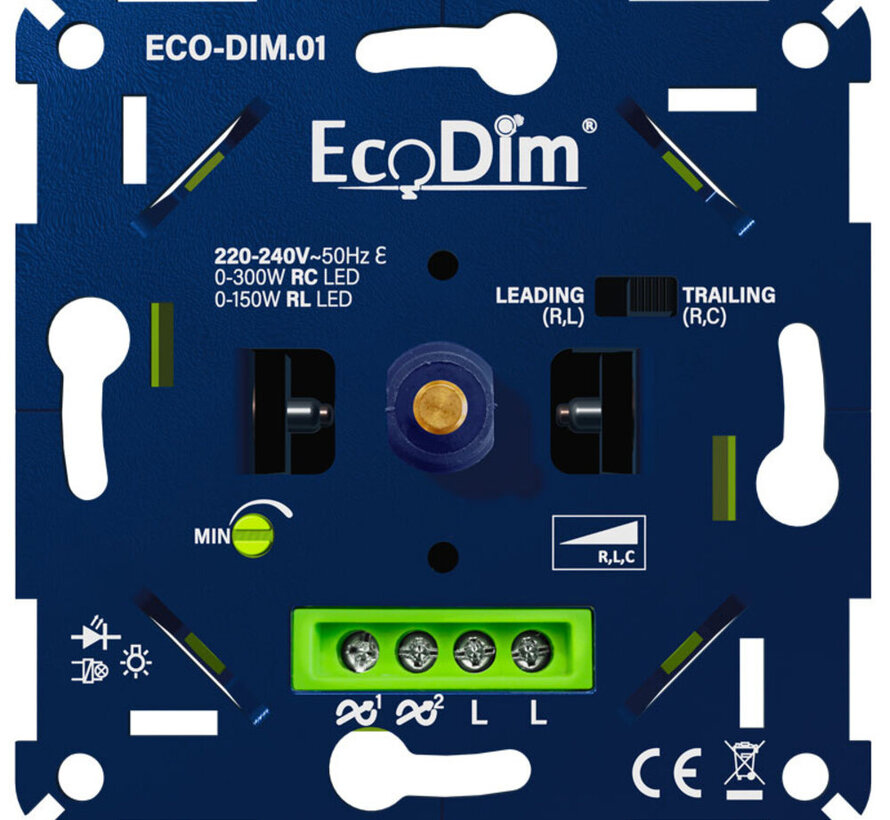 EcoDim - Universele Dimmer Inbouw LED - 0 - 300W