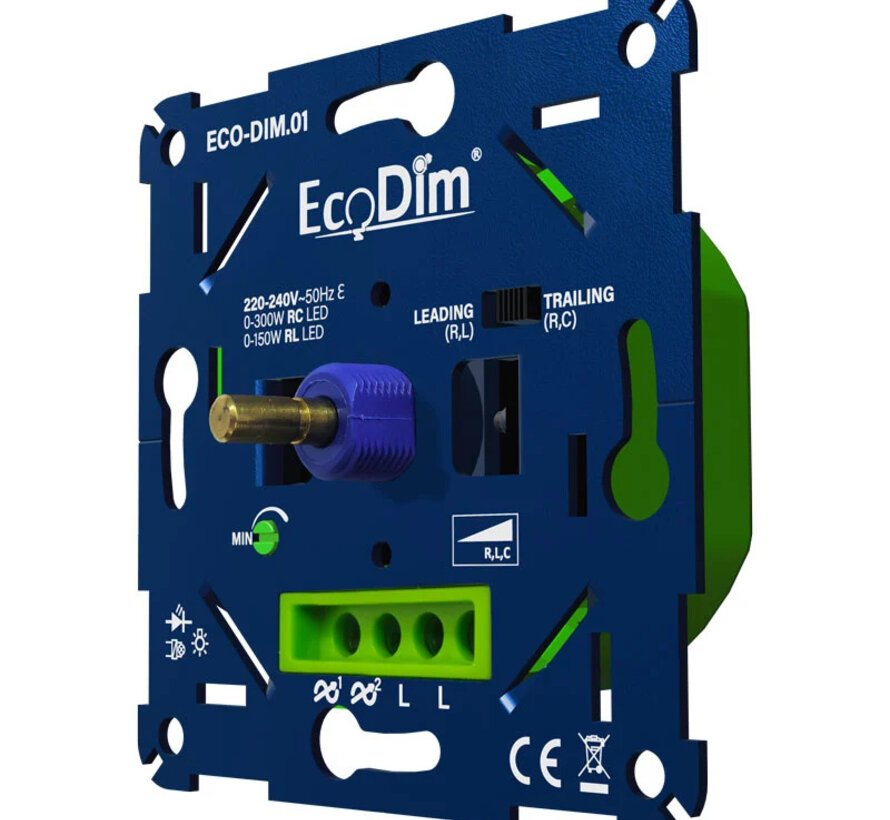 EcoDim - Universele Dimmer Inbouw LED - 0 - 300W