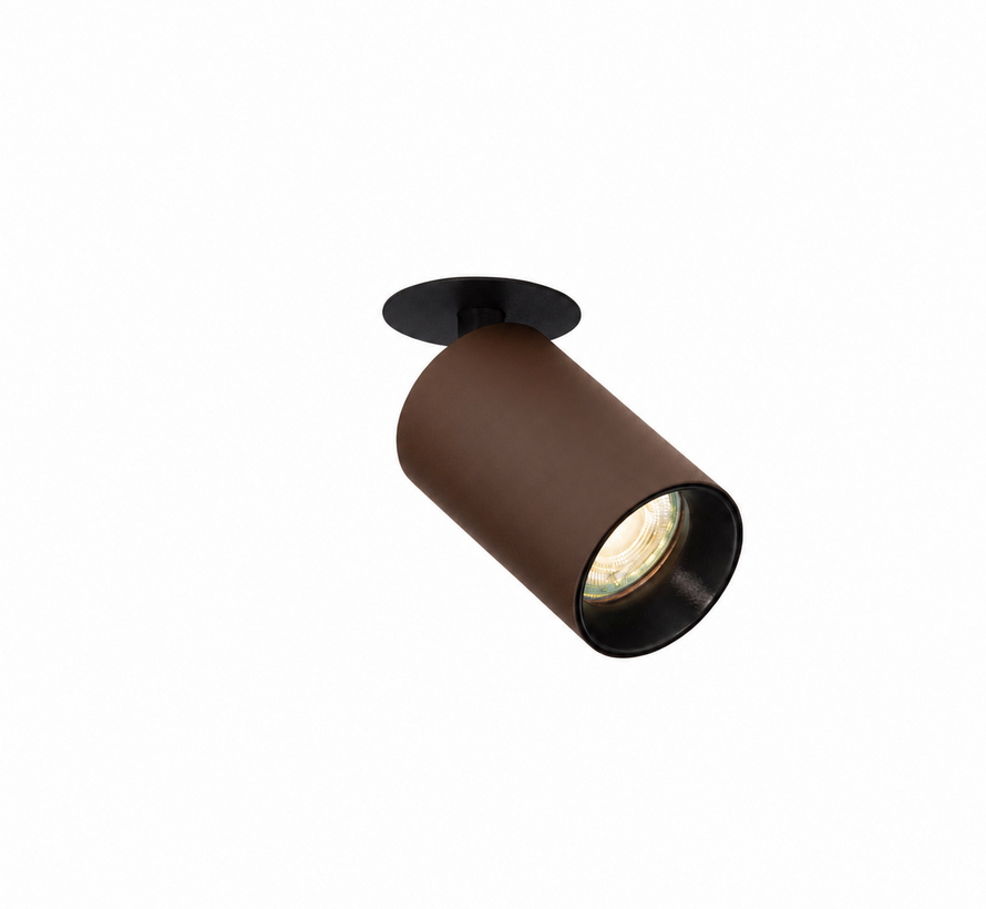 Plafondspot Inbouw Elmont 1 Mat Brons