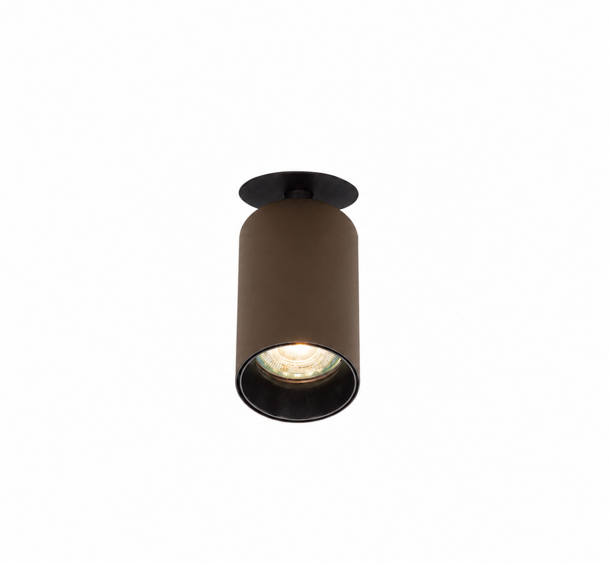 Plafondspot Inbouw Elmont 1 Mat Brons