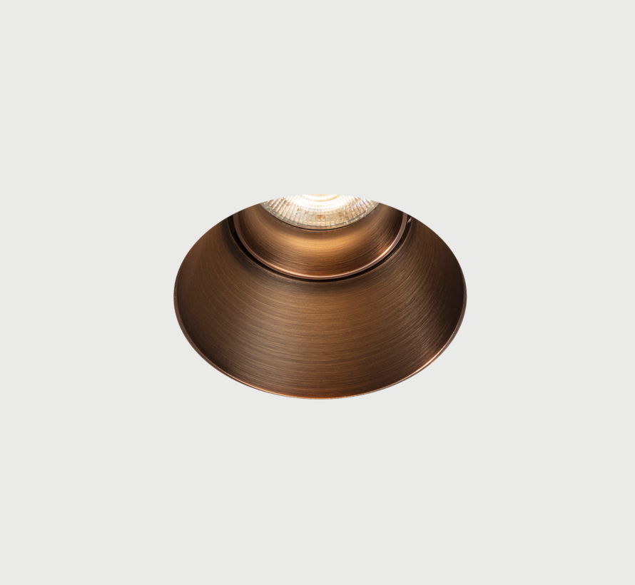 Trimless inbouwspot GU10 Moon 1 Rond Geborsteld Brons - Verstelbaar