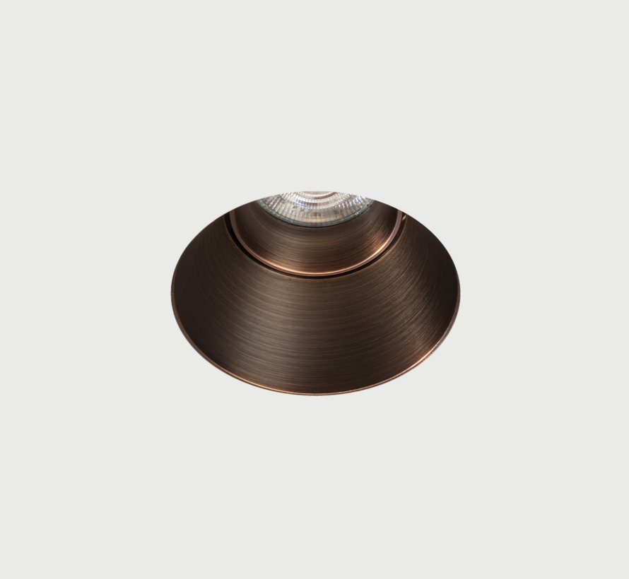 Trimless inbouwspot GU10 Moon 1 Rond Geborsteld Brons - Verstelbaar