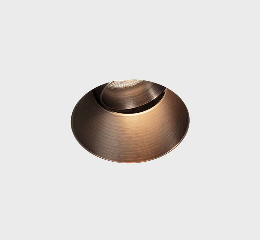 Trimless inbouwspot GU10 Moon 1 Rond Geborsteld Brons - Verstelbaar