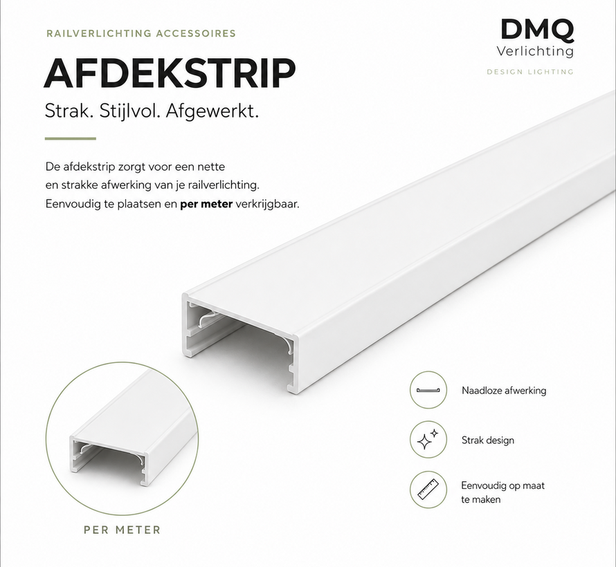 Afdekstrip Railverlichting 1 meter - Wit