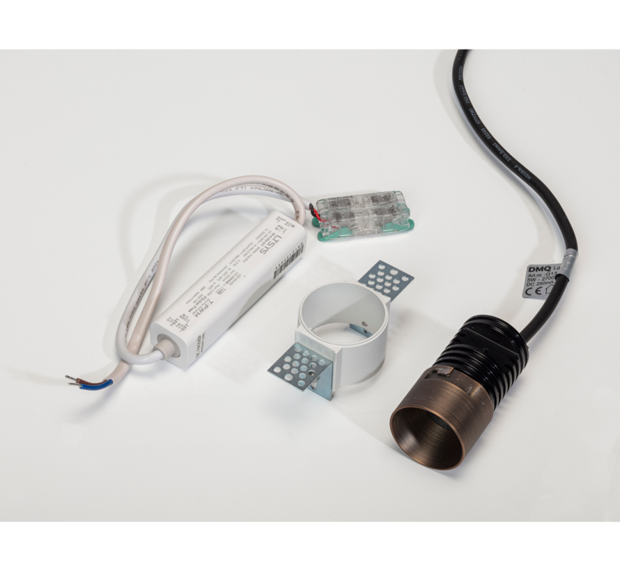 Trimless inbouwspot Lark IP65 35mm LED Geborsteld brons