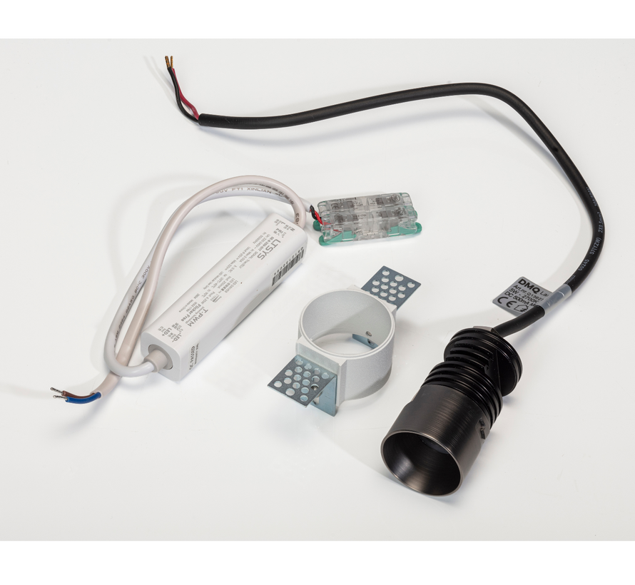 Trimless inbouwspot Lark IP65 35mm LED Geborsteld gunmetal