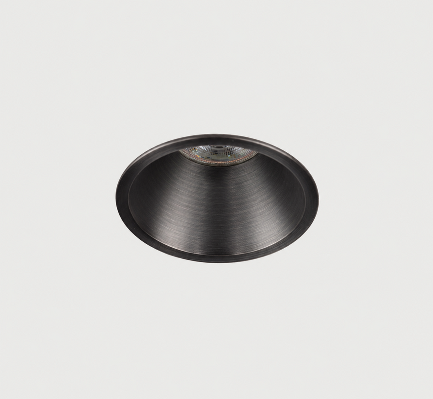 Inbouwspot GU10 Luna Rond Geborsteld gunmetal - Extra kleine rand