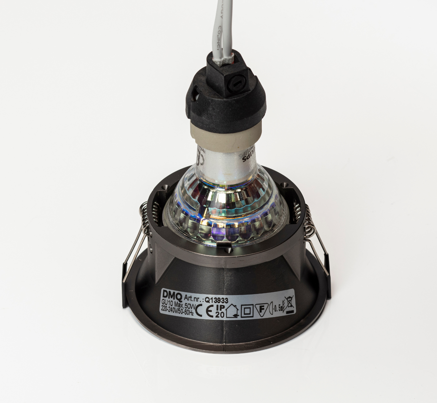 Inbouwspot GU10 Luna Rond Geborsteld gunmetal - Extra kleine rand