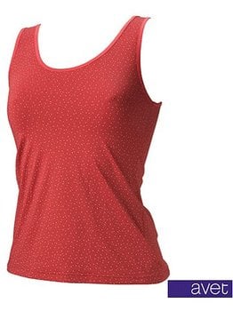 Avet Ondergoed Avet Manja microfaser singlet kleur rood of zwart met stip printje
