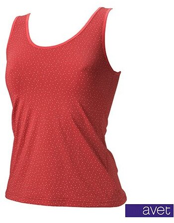 Avet Manja microfaser singlet kleur rood of zwart met stip printje