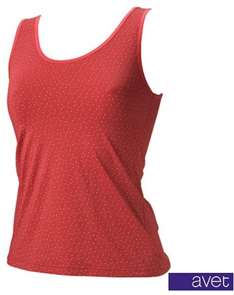 Avet Ondergoed Manja microfaser singlet kleur rood of zwart met stip printje