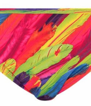 Rainbow bikinislip in kleurrijke tropische verenprint