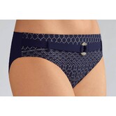Amoena Bangkok chloorbestendige bikinislip marineblauw met zilver gecombineerd