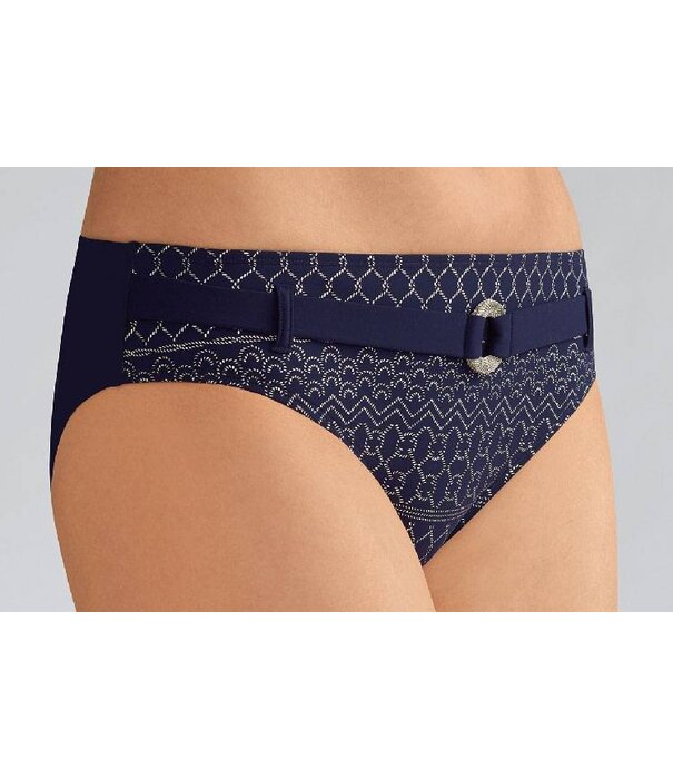 Amoena  Amoena Bangkok chloorbestendige bikinislip marineblauw met zilver gecombineerd