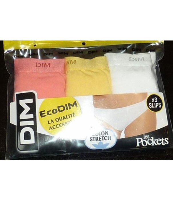 Dim  Dim  EcoDim cotton stretch driedelig slipset mt 34/36 tm 42/44 in zowel basis als modetinten