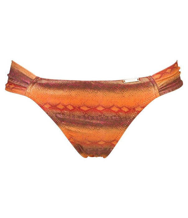 Sapph Sapph Cinnamon butterfly een laag model bikinislip kleur oranje met snakeprint