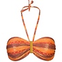 Cinnamon bandeau beugel bikinitop & uitneembare onderpadding kleur oranje met snakeprint