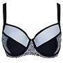 Phi Phi Island bikinitop met beugel & voorvorm kleur zwart met wit gecombineerd