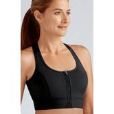 Amoena Gloria Zipper prothese sport‑BH zonder beugel en met voorsluiting – comfortabel sporten in zwart