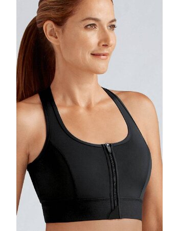 Amoena Gloria Zipper prothese sport‑BH zonder beugel & medium support – zwart