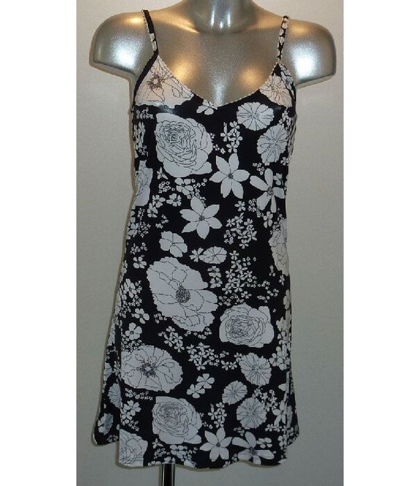 LingaDore LingaDore Lynsey nachtjurkje zwart print bloem kleur wit de mt S