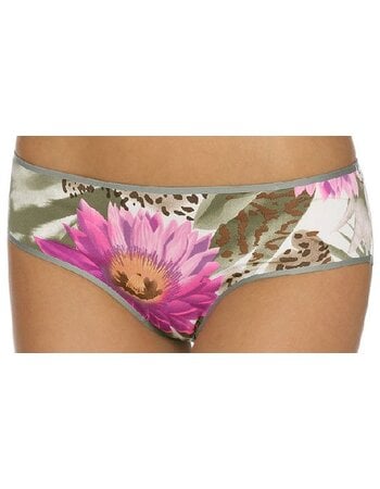 Fiesta microfaser hipster kleur rietgroen met print mt M