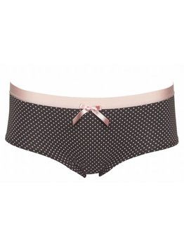 Boobs & Bloomers Macy katoenen boxer grijs stip roze mt 152