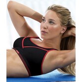 Ultimate Gym Sport Bh zonder beugel kleur zwart bies rood
