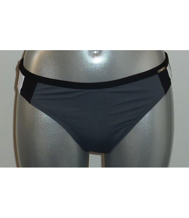 Sapph Whitehaven Beach Bikinislip mt L kleur grijs met wit & zwart