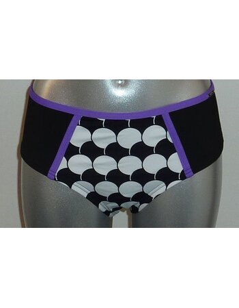 Sapph Beach Playa Grandi Shorty mt XL zwart print purple dots wit