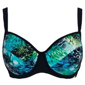 Sapph Beach Gilli Island bikinitop met beugel & voorvorm kleur aqua met snakeprint