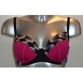 Diaz Bay Bikinitop met beugel & licht voorgevormde cup pink met zwart & wit