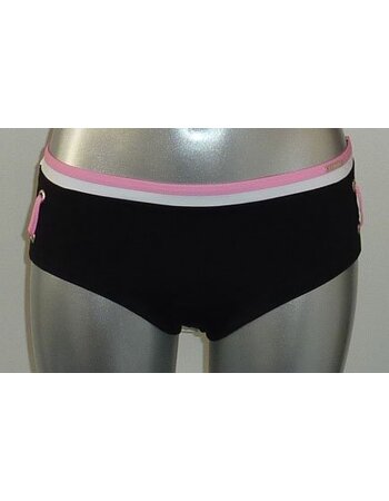 Sapph Beach Savannah Bay Beach Shorty maat L zwart met bies wit & pink