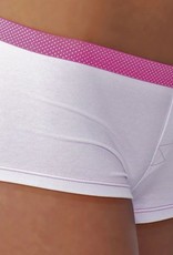 Boobs & Bloomers  Joseline katoenen boxershort mt XS wit bies pink