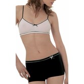 Free Feeling microfaser Bh-Top met verstelbare schouderbandjes wit bies zwart