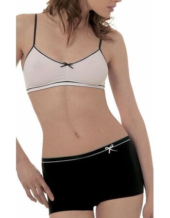 Dim Free Feeling microfaser Bh-Top met verstelbare schouderbandjes wit bies zwart