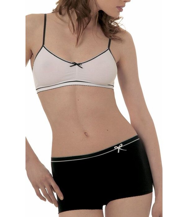 Dim  Free Feeling microfaser Bh-Top met verstelbare schouderbandjes wit bies zwart