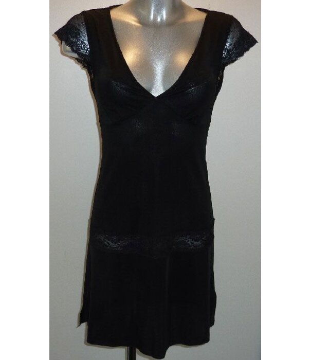 LingaDore  Sensuale Nachtjurkje met opengewerkte rug kleur zwart