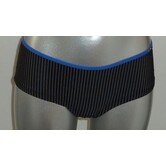 Sapph  Boudoir boxershort kleur zwart met grijs krijtstreepje bies blauw mt XL